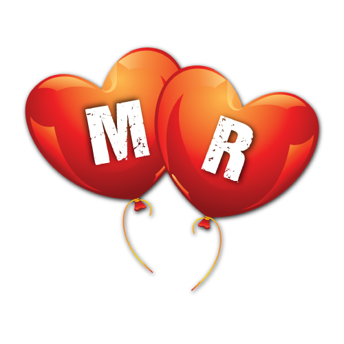 M R Love girl boy name - balloon heart