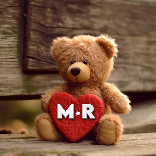 M R Love Photo - bear with heart