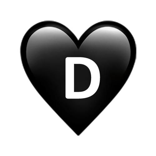 D Name Dp - black heart