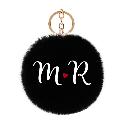 M R Love Picture - black keychain