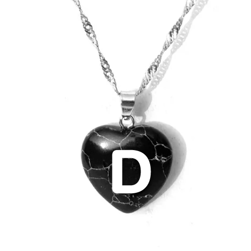 D Name Picture - black necklace