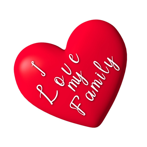 Dp For Family Group - 3d heart with text