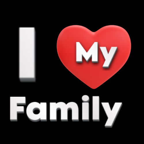 Hd Pic For Family Group - 3d text red heart