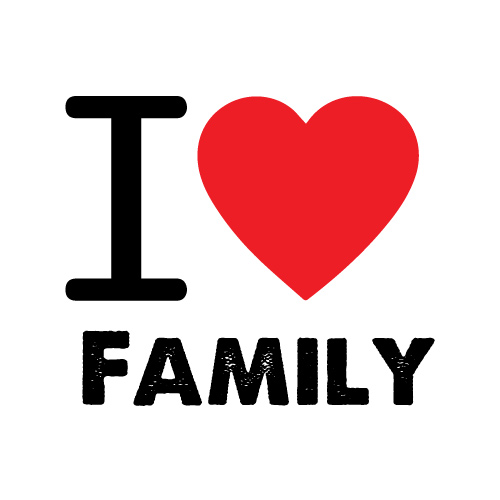Picture For Family Group - black text red heart