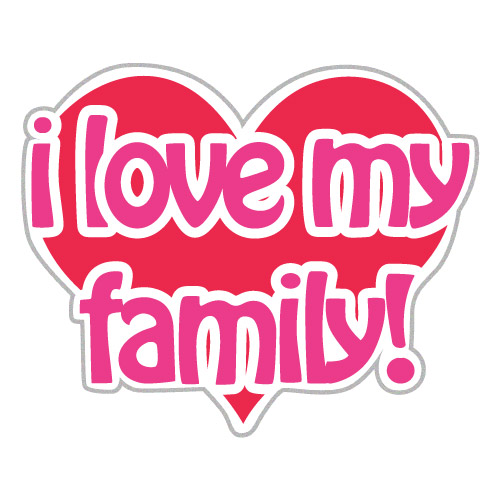 Pic For Family Group - pink text red heart