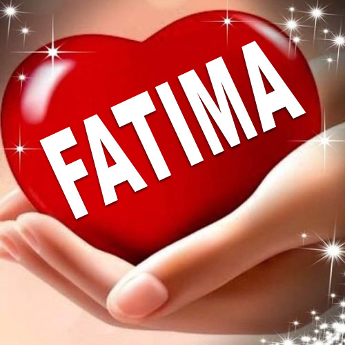 Fatima Name Image - 3d red heart in hand
