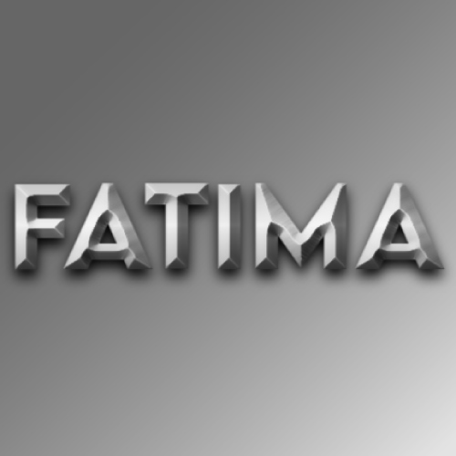 Fatima Girl Name - gray gradient 3d text