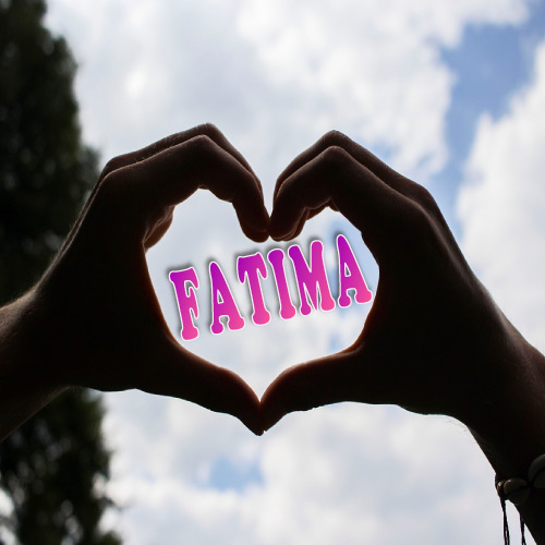 Fatima Name Picture - hand heart