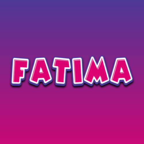 Fatima Name Photo - purple pink 3d text