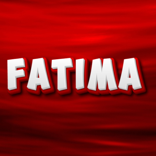 Fatima Name Photo - white red 3d text