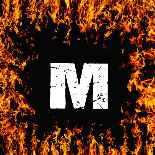 M Name Image - fire background