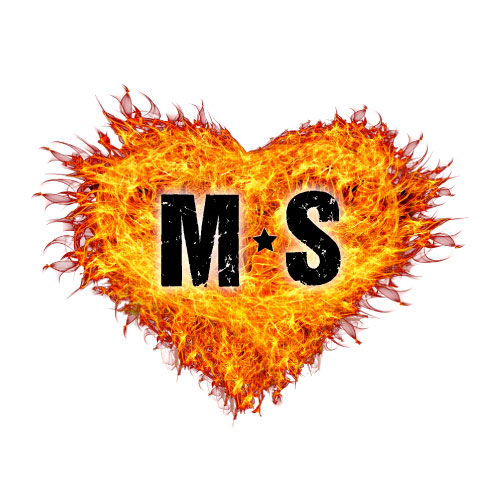 M S Wallpaper - fire heart 