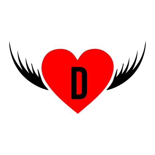 D Name Photo - flying red heart