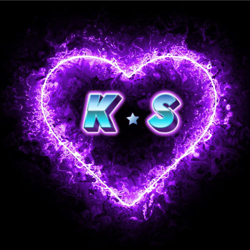 K S Girl Boy name - glowing heart