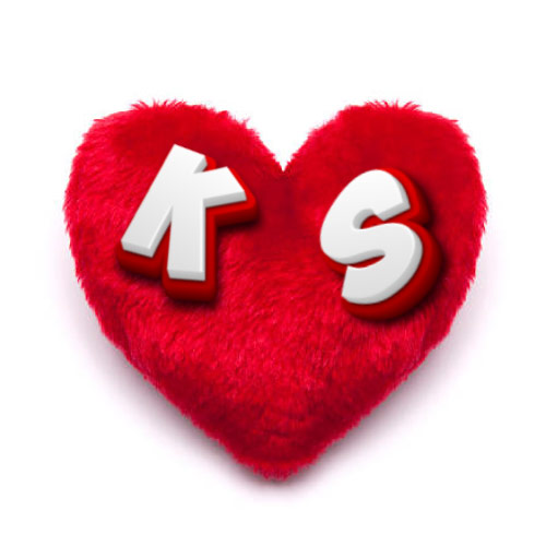 K S Picture - heart pillow