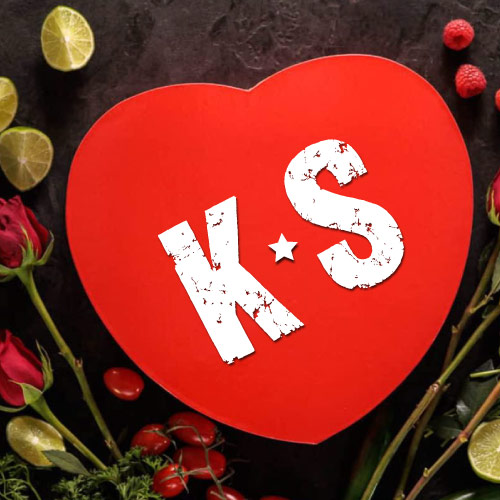 K S Image - heart with flowers