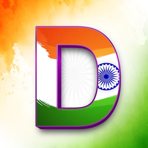 D Name Photo - indian flag 