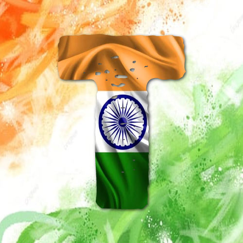 T Name Picture - indian flag text 