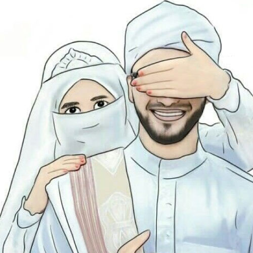 Islamic Couple Image - white dress
