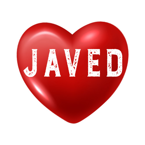 Javed Name text - 3d red heart