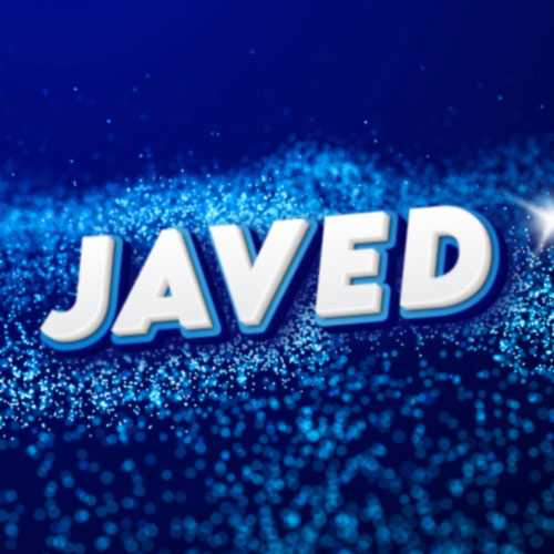 Javed Name Image - glowing background 3d text