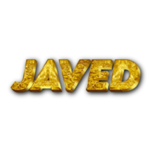 Javed Name Dp - golden 3d text 