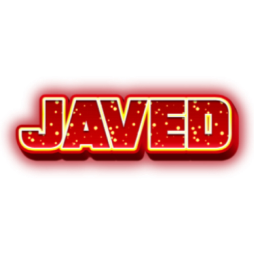 Javed Name Logo - red 3d text