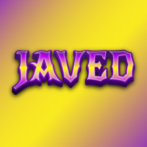 Javed Name text - purple yellow 3d text