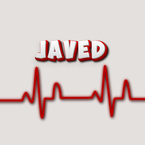Javed Name Image - red outline 3d text 