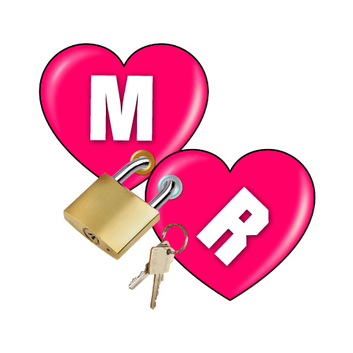 M R Love Name Status - lock two hearts