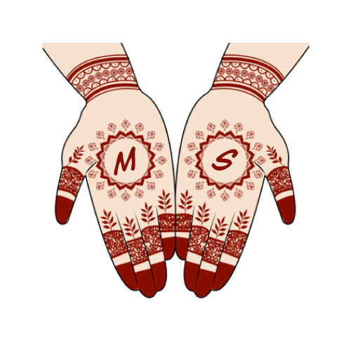 M S Photo - m s text in mehndi hand