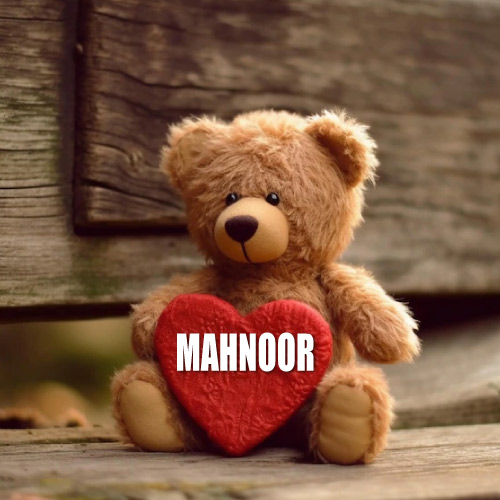 Mahnoor Name Photo - bear with heart