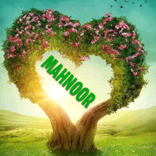 Mahnoor Name Picture - heart shape tree