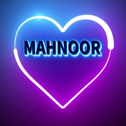 Mahnoor Name Image - outline heart