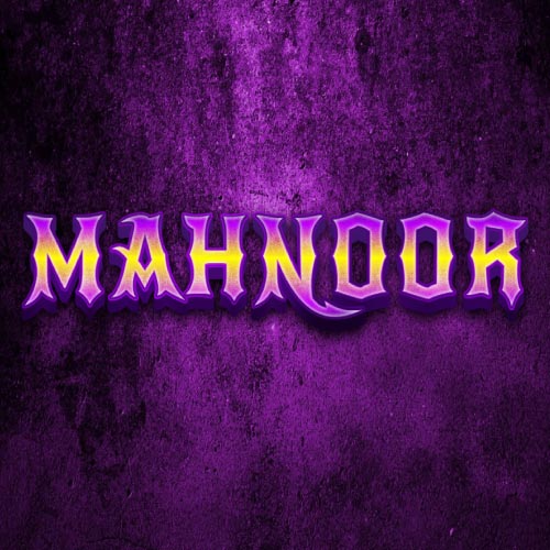 Mahnoor Name Photo - purple yellow 3d text