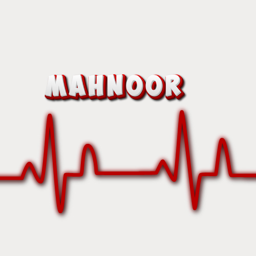 Mahnoor Name Image - red outline 3d text