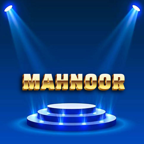 Mahnoor Name Dp - shining background with golden text