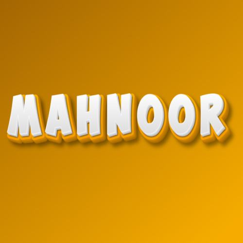 Mahnoor Name Dp - white yellow 3d text