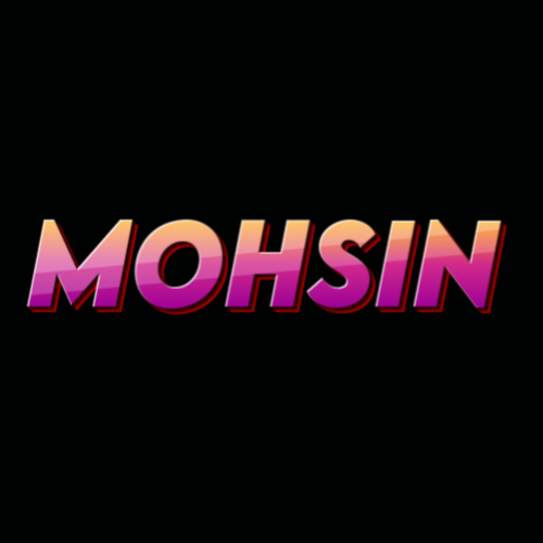 Mohsin Name Pic - black background 3d text