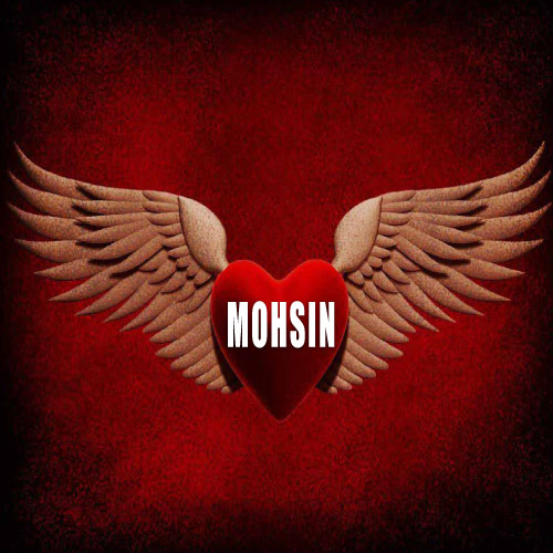Mohsin Name Picture - flying red heart