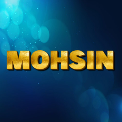 Mohsin Name Pic - golden 3d text