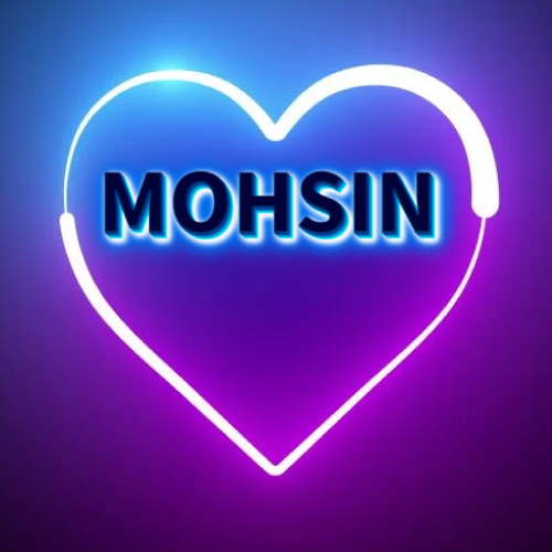 Mohsin Name Picture - outline heart