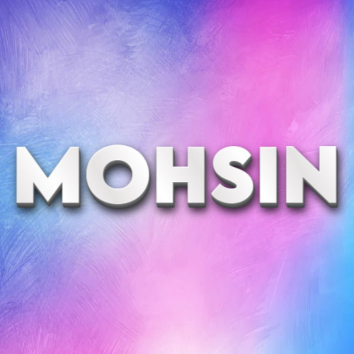 Mohsin Name Image - white 3d text