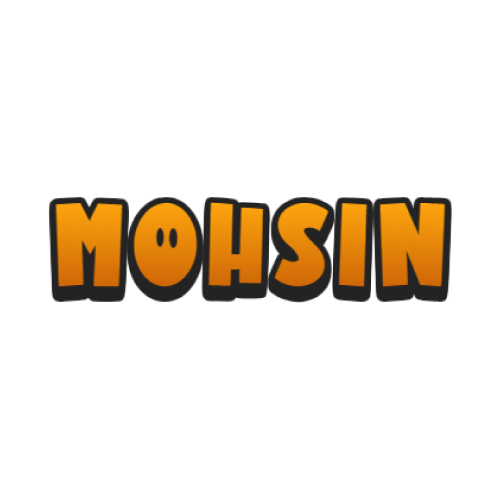 Mohsin Name Logo - gradient 3d text