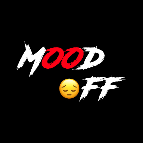 Mood Off Dp - red white text with emoji