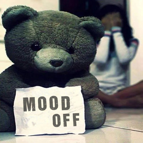 Mood Off Image - text with bear