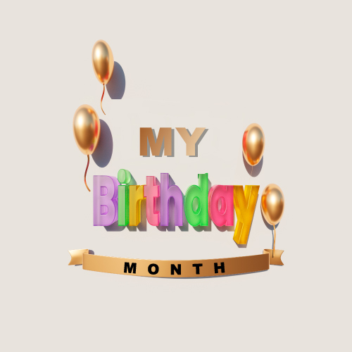 My Birthday Month Hd Image - 3d text with balloon