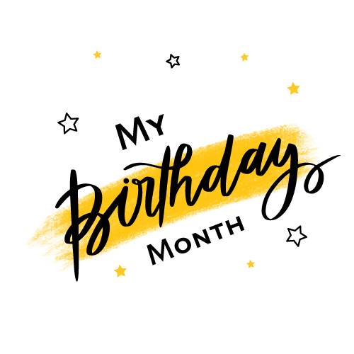 My Birthday Month image - black yellow star pic