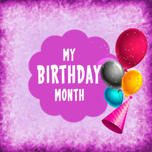 My Birthday Month Dp - pink flower with text