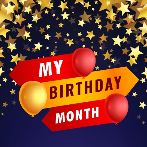 My Birthday Month Hd - star background birthday balloon